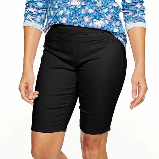 Women's Croft & Barrow® Effortless Stretch Bermuda Shorts Railroad Stripe Floral