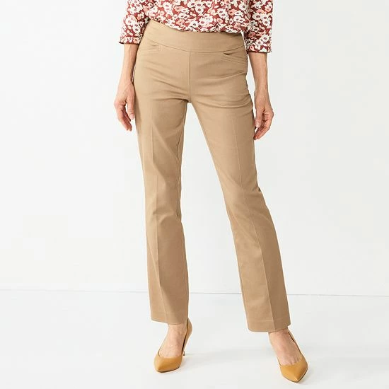 Women's Croft & Barrow® Effortless Stretch Pull-On Bootcut Pants Genuine Navy - Image 19