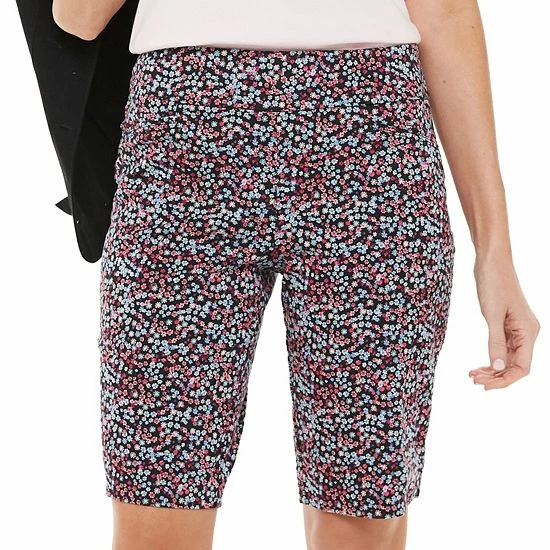 Women's Croft & Barrow® Effortless Stretch Bermuda Shorts Railroad Stripe Floral - Image 13