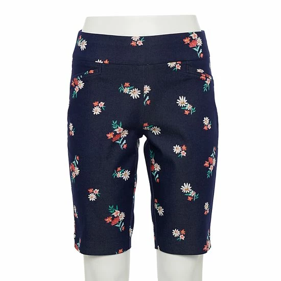 Women's Croft & Barrow® Effortless Stretch Bermuda Shorts Railroad Stripe Floral - Image 17