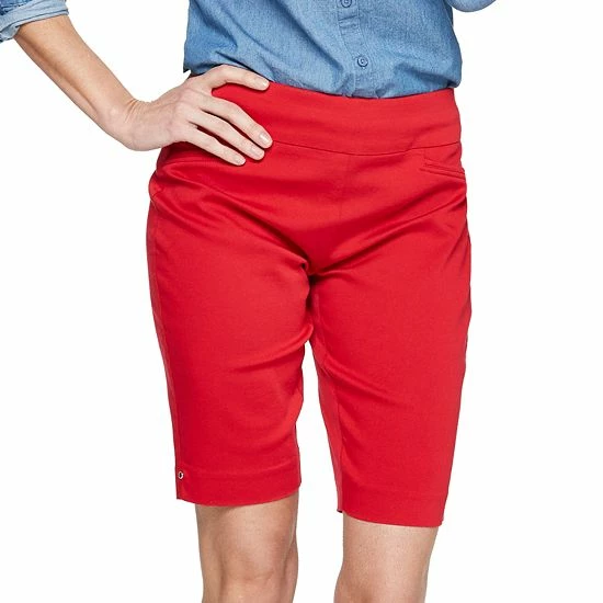 Women's Croft & Barrow® Effortless Stretch Bermuda Shorts Railroad Stripe Floral - Image 18