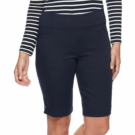 Women's Croft & Barrow® Effortless Stretch Bermuda Shorts Railroad Stripe Floral - Image 19