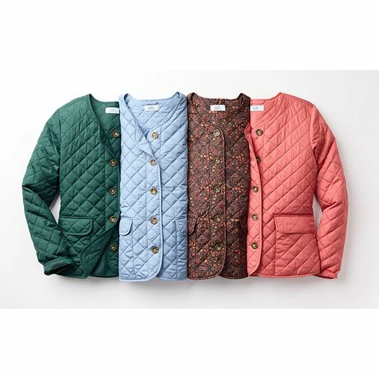 Plus Size Croft & Barrow® Quilted Snap-Front Jacket Green - Image 3