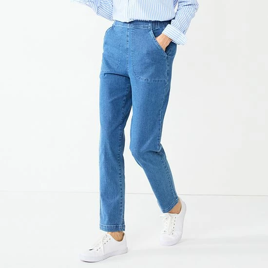 Women's Croft & Barrow® Classic Pull-On Jeans Black Twill - Image 7