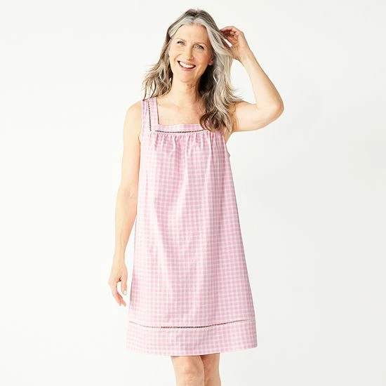 Women's Croft & Barrow® Sleeveless Cotton Nightgown White Greta Floral