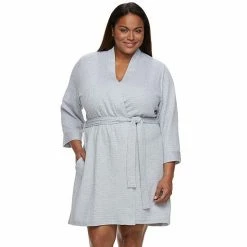 Plus Size Croft & Barrow® Waffle-Knit Kimono Robe Floral