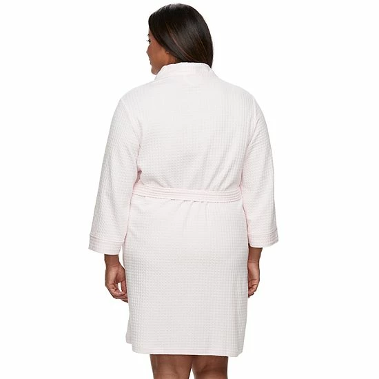 Plus Size Croft & Barrow® Waffle-Knit Kimono Robe Floral - Image 2