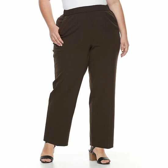 Plus Size Croft & Barrow® Polished Pull-On Pants Heather Olive