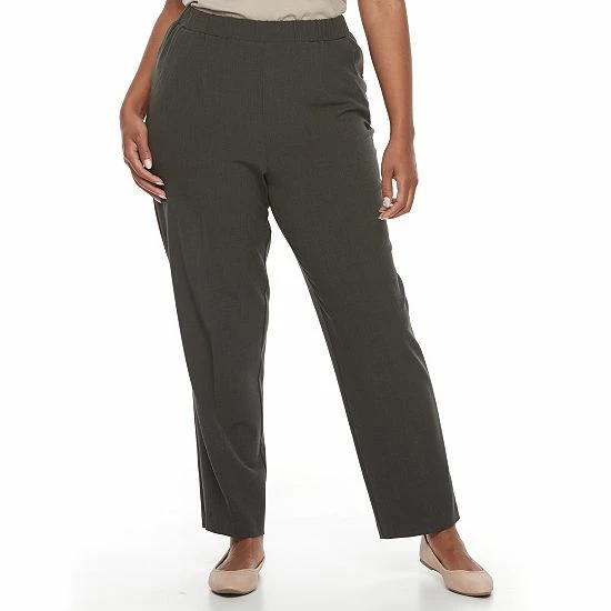 Plus Size Croft & Barrow® Polished Pull-On Pants Heather Olive - Image 7