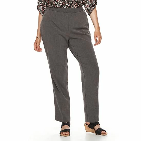 Plus Size Croft & Barrow® Polished Pull-On Pants Heather Olive - Image 8