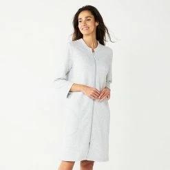 Petite Croft & Barrow® Quilted Zipper Duster Peri