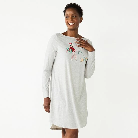 Women's Croft & Barrow® Long Sleeve Cozy Sleepshirt Red Dots Women's Croft & Barrow® Long Sleeve Cozy Sleepshirt Red Dots -Croft & BarrowSales unnamed file 2932