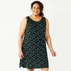 Plus Size Croft & Barrow® Sleeveless Nightgown Teal Geo -Croft & BarrowSales unnamed file 2940