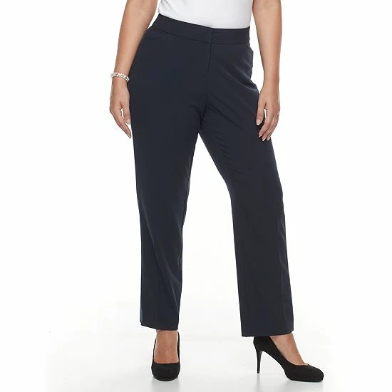 Plus Size Croft & Barrow® Curvy Fit Trouser Pants Espresso Roast - Image 4