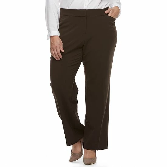 Plus Size Croft & Barrow® Curvy Fit Trouser Pants Espresso Roast - Image 5