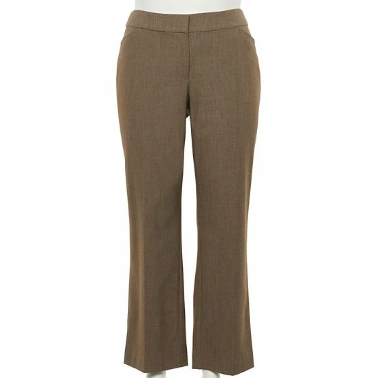 Plus Size Croft & Barrow® Curvy Fit Trouser Pants Espresso Roast - Image 7