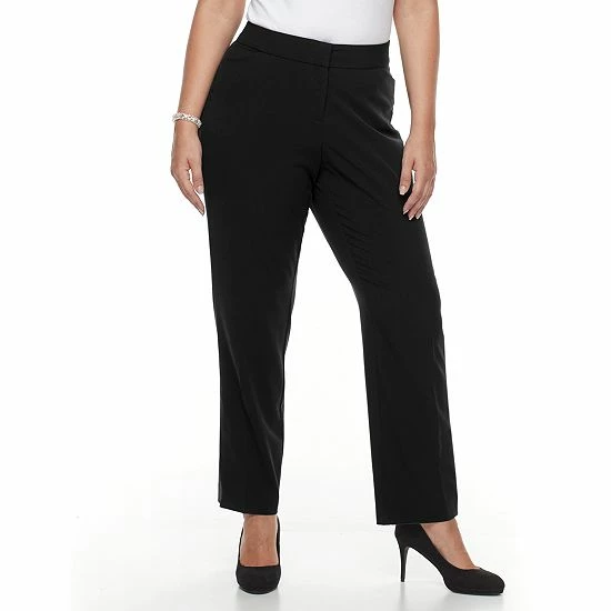 Plus Size Croft & Barrow® Curvy Fit Trouser Pants Espresso Roast - Image 8