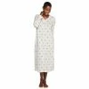 Petite Croft & Barrow® Long Sleeve Nightgown Gray Cardinal
