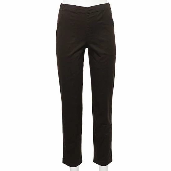 Petite Croft & Barrow® The Classic Pull-On Stretch Ankle Pants Seattle Black - Image 3