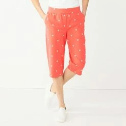 Women's Croft & Barrow® French Terry Skimmer Pants Capri Blue