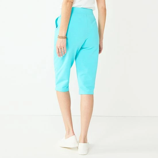 Women's Croft & Barrow® French Terry Skimmer Pants Capri Blue - Image 2