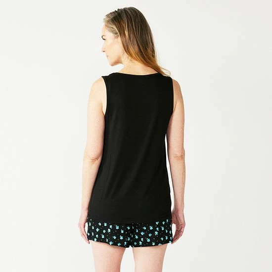 Women's Croft & Barrow® Pajama Tank & Pajama Shorts Sleep Set Teal Geo - Image 2