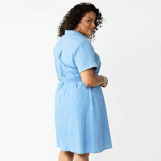 Plus Size Croft & Barrow® Chambray Shirt Dress - Image 2