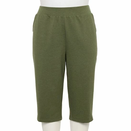 Plus Size Croft & Barrow® French Terry Skimmer Pants Olive - Image 7