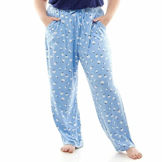 Plus Size Croft & Barrow® Whisperluxe Pajama Pants Navy Floral - Image 6