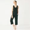 Petite Croft & Barrow® Pajama Tank & Pajama Capri Pants Sleep Set Black Geo