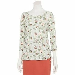 Petite Croft & Barrow® Side Drawstring Top White