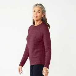 Women's Croft & Barrow® Cozy Crewneck Sweater Green Heather