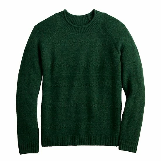 Women's Croft & Barrow® Cozy Crewneck Sweater Green Heather - Image 4