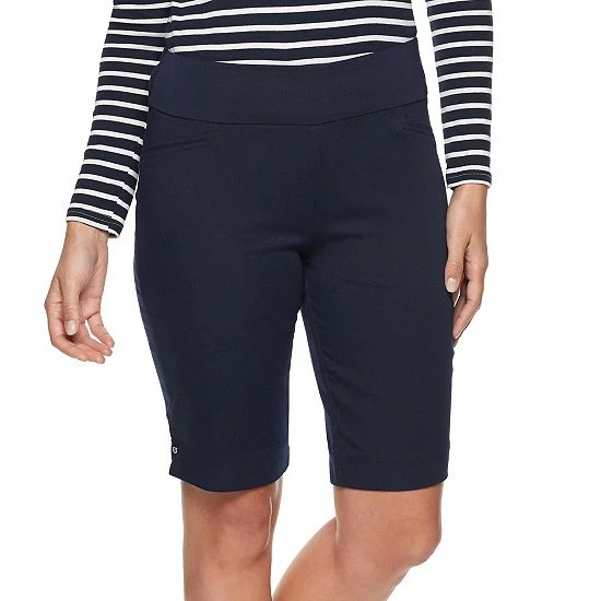 Petite Croft & Barrow® Effortless Stretch Bermuda Shorts Genuine Navy