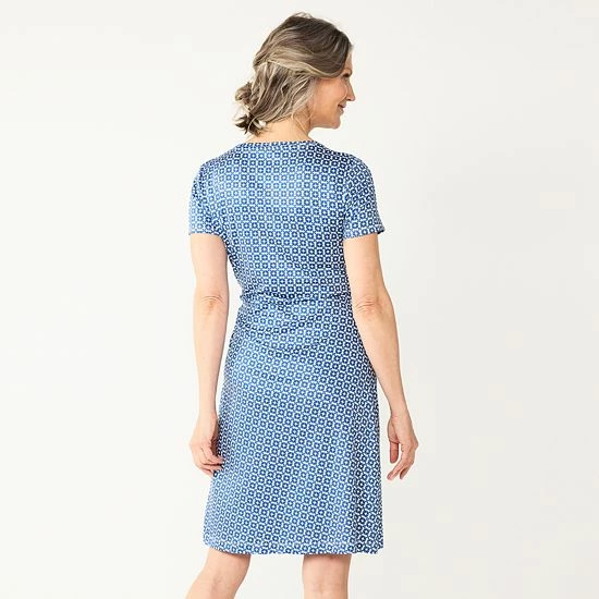 Women's Croft & Barrow® Classic Comfort Collection Tie-Waist Dress Black Stripe - Image 2