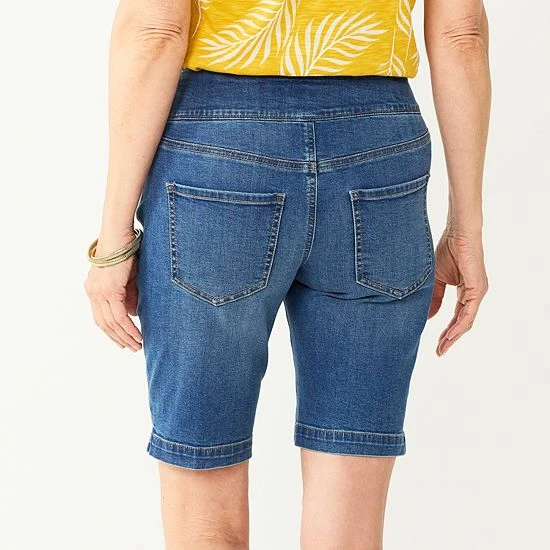 Women's Croft & Barrow® Pull-On Bermuda Jean Shorts Yellow - Image 2