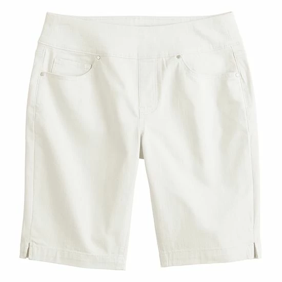 Women's Croft & Barrow® Pull-On Bermuda Jean Shorts Yellow - Image 3