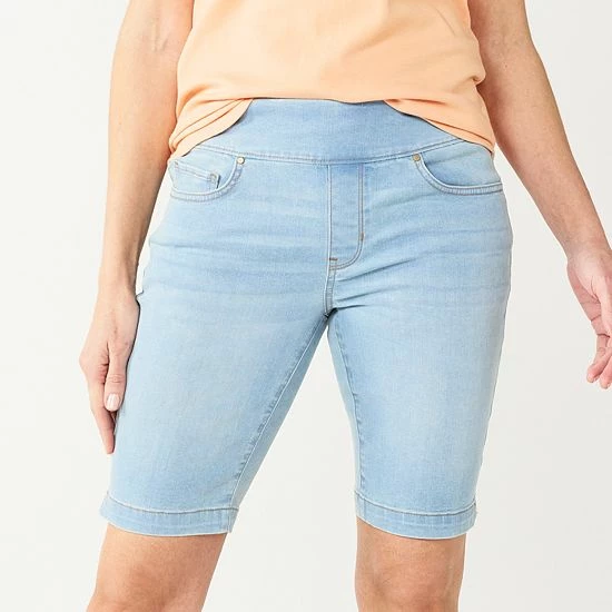 Women's Croft & Barrow® Pull-On Bermuda Jean Shorts Yellow - Image 6