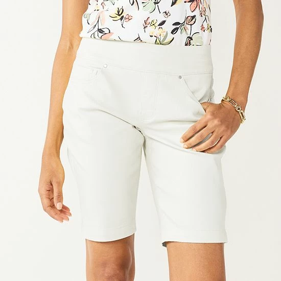 Women's Croft & Barrow® Pull-On Bermuda Jean Shorts Yellow - Image 7