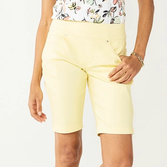 Women's Croft & Barrow® Pull-On Bermuda Jean Shorts Yellow - Image 8