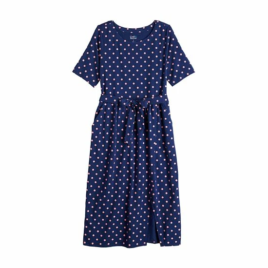 Women's Croft & Barrow® Midi Faux-Wrap Dress Black - Image 3