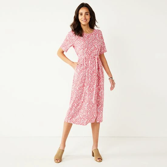 Women's Croft & Barrow® Midi Faux-Wrap Dress Black - Image 8