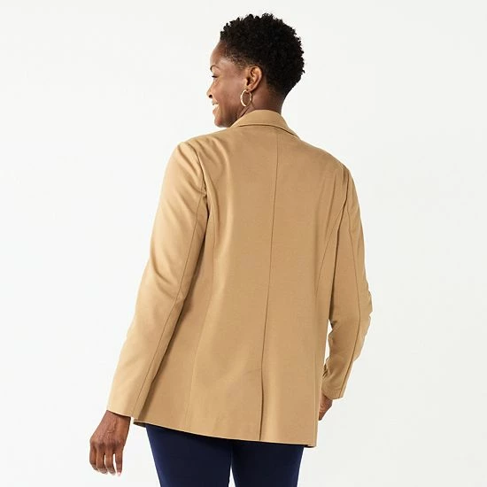 Women's Croft & Barrow® Comfort Stretch Blazer Camel - Image 2