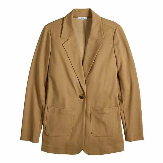 Women's Croft & Barrow® Comfort Stretch Blazer Camel - Image 3