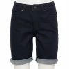 Women's Croft & Barrow® Cuffed Jean Shorts Dark Wash