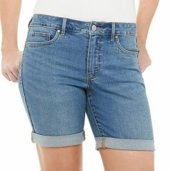 Women's Croft & Barrow® Cuffed Jean Shorts Dark Wash -Croft & BarrowSales unnamed file 3640
