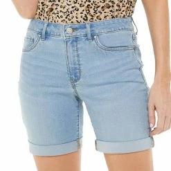 Women's Croft & Barrow® Cuffed Jean Shorts Dark Wash -Croft & BarrowSales unnamed file 3641