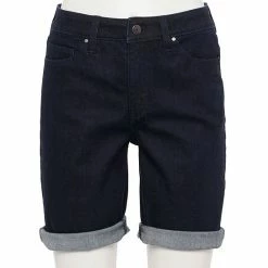 Women's Croft & Barrow® Cuffed Jean Shorts Dark Wash -Croft & BarrowSales unnamed file 3646