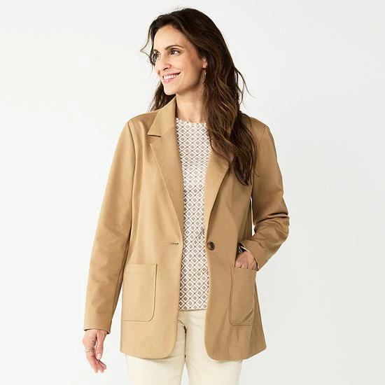 Women's Croft & Barrow® Comfort Stretch Blazer Camel - Image 5
