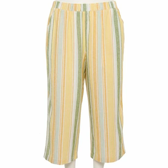 Plus Size Croft & Barrow® Wide-Leg Twill Crop Pants White - Image 5